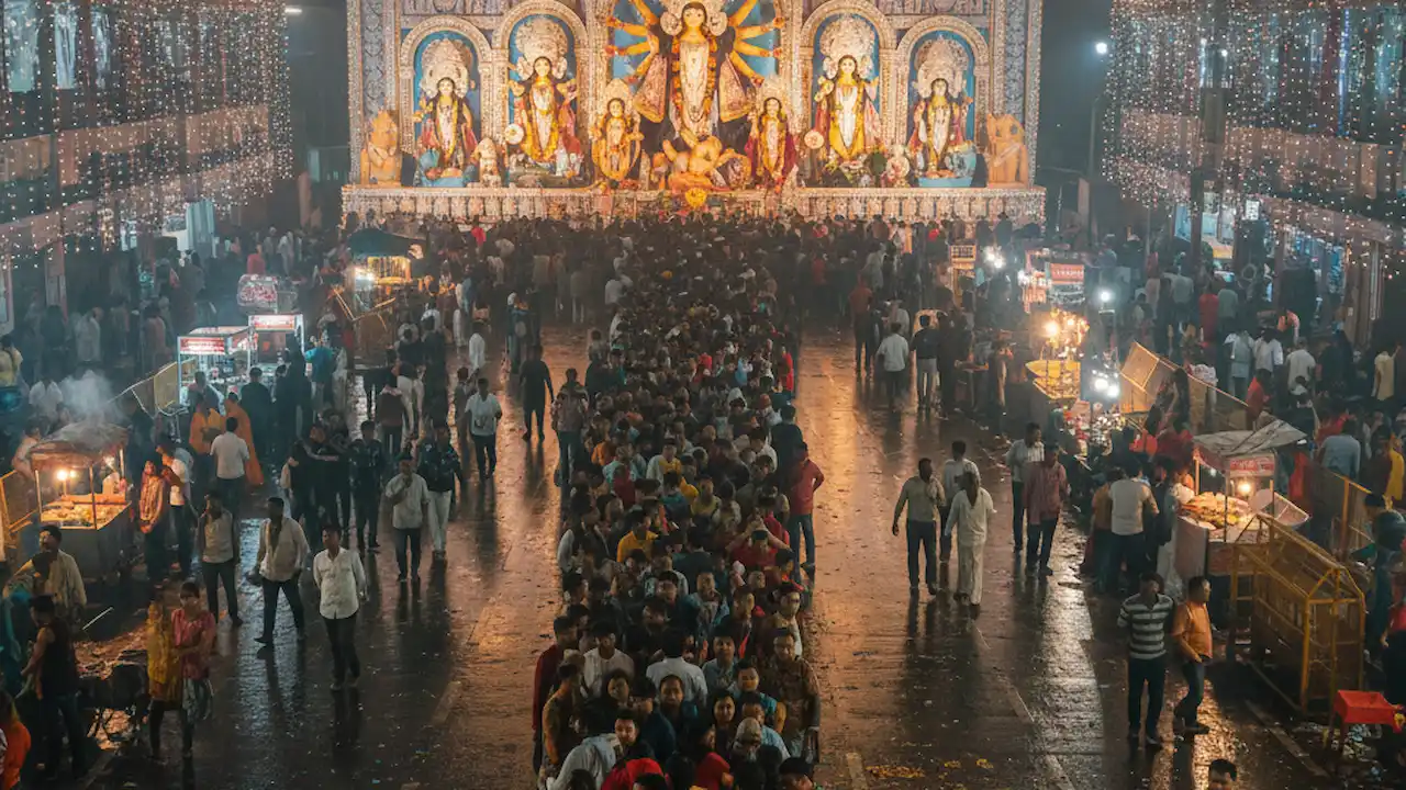 Kolkata Best Puja Pandal Theme 2025 â āύāϰā§āĻĨ āĻ āϏāĻžāĻāĻĨ āĻāϞāĻāĻžāϤāĻžāϰ āϏā§āϰāĻž āĻĒā§āϝāĻžāύā§āĻĄāĻžāϞ āĻ āĻāϞā§āĻāϏāĻā§āĻāĻž