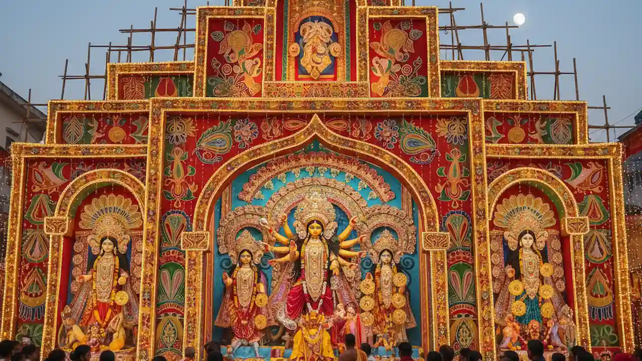 কলকাতা চেতলা অগ্রণী সংঘে মুখ্যমন্ত্রী মমতার চোখে চোখে দুর্গা পূজা আনন্দ