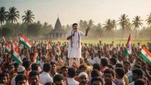 ঠাকুরনগরে মতুয়াদের সভায় অভয়বাণী দিচ্ছেন বিরোধী দলনেতা শুভেন্দু অধিকারী।