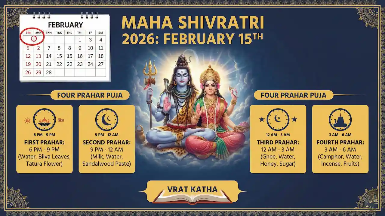 মহা শিবরাত্রি ২০২৬ কবে পড়েছে এবং কত তারিখে কিভাবে পালন করবেন: চার প্রহরের পুজো ও ব্রত কথা Maha Shivratri 2026 Date Time Tithi