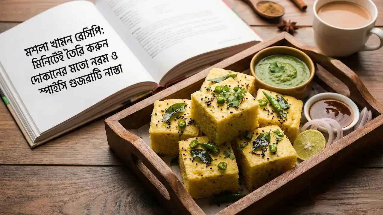 মশলা খামন রেসিপি: মিনিটেই তৈরি করুন দোকানের মতো নরম ও স্পাইসি গুজরাটি নাস্তা