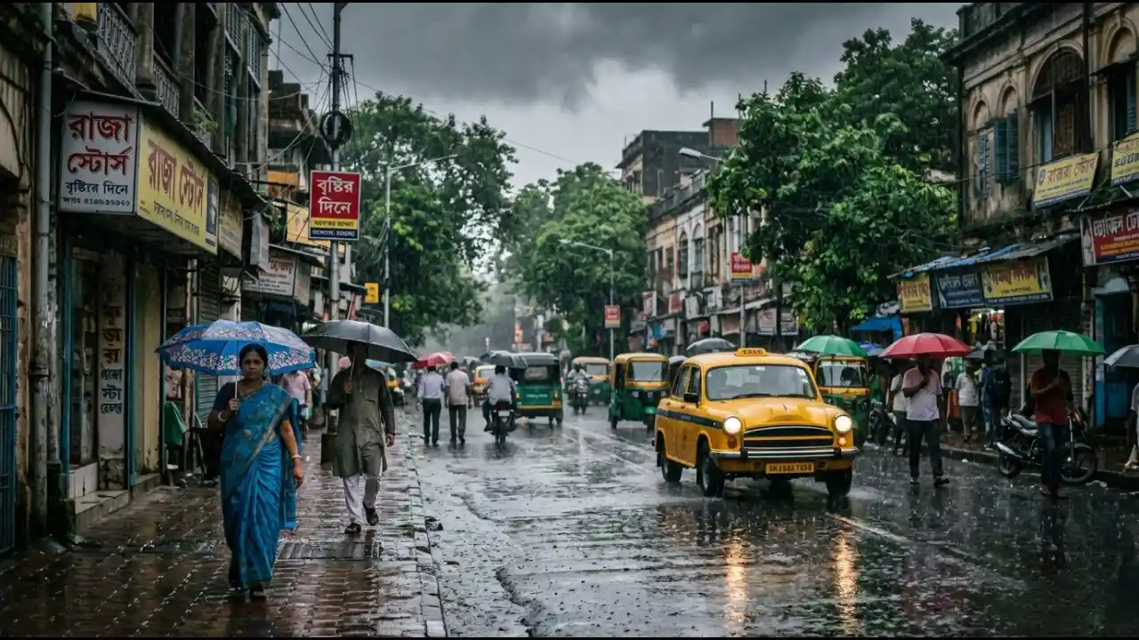 পশ্চিমবঙ্গে বৃষ্টিপাত ঘূর্ণাবর্তের জেরে আবহাওয়ার ভোলবদল ও ভারী বৃষ্টির পূর্বাভাস